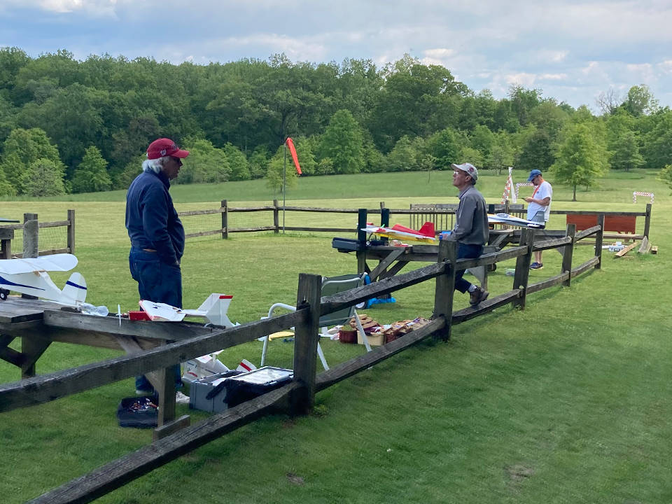Club members in the pits